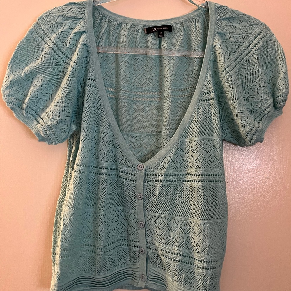 Anne Klein Light Blue Knit Top